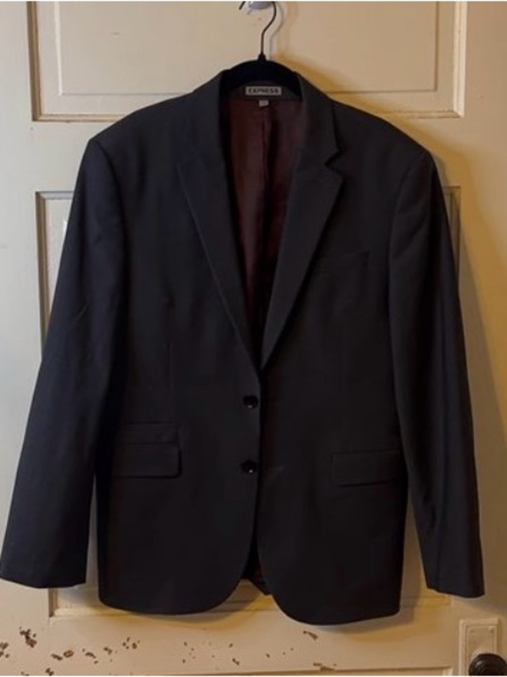 Express Men's Black Two-Button Suit Jacket